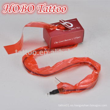 Venta caliente plástico tatuaje rojo clip cuerda mangas bolsa